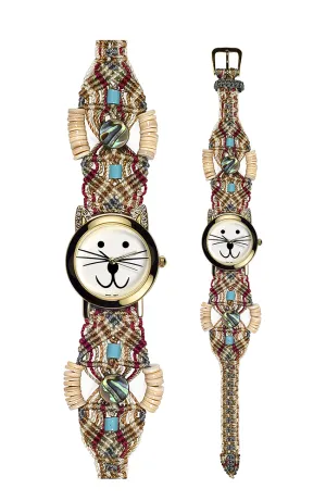 131A - Wide with Gold Cat Watch