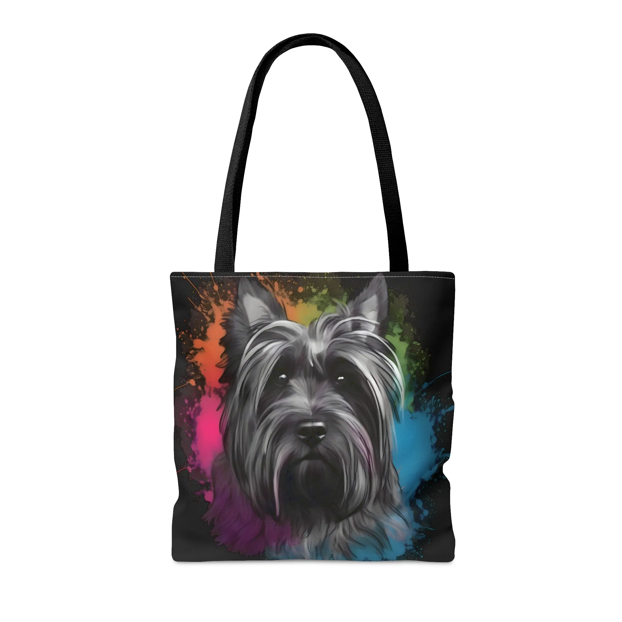 Acrylic Paint Skye Terrier Portrait Tote Bag