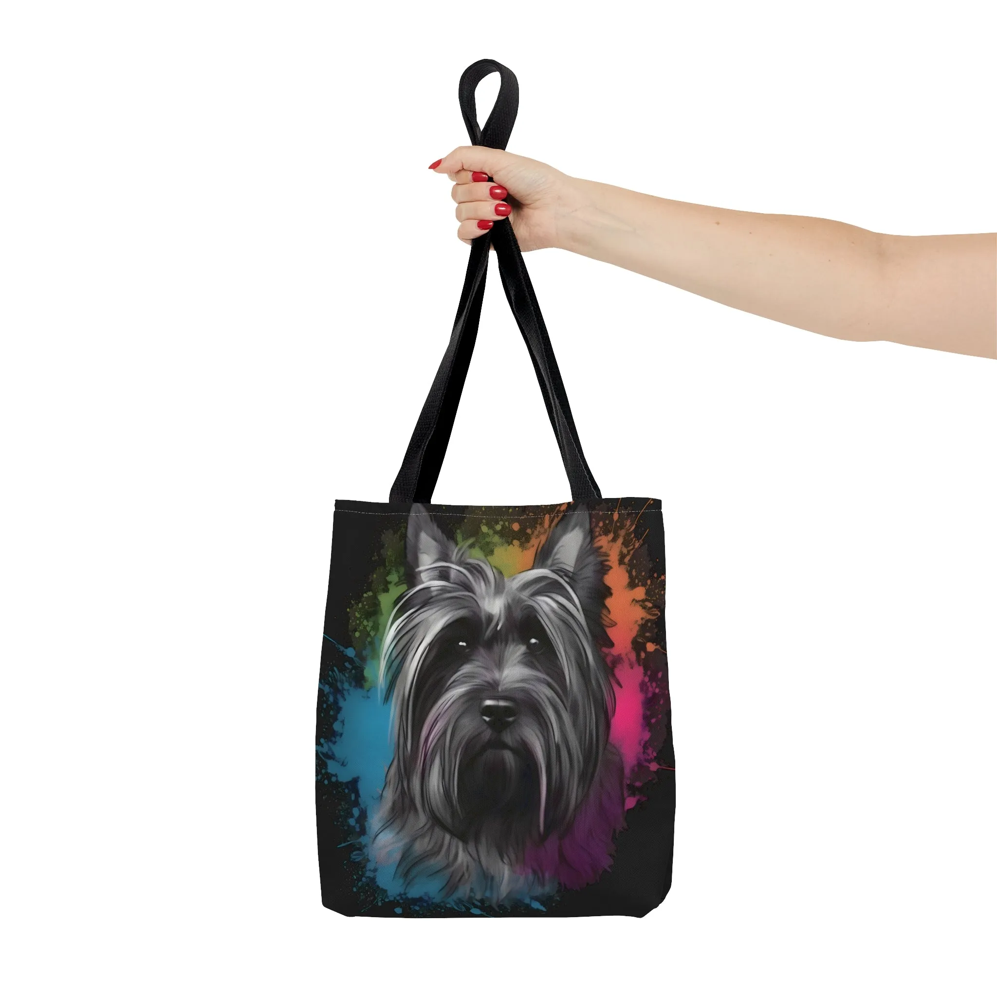 Acrylic Paint Skye Terrier Portrait Tote Bag