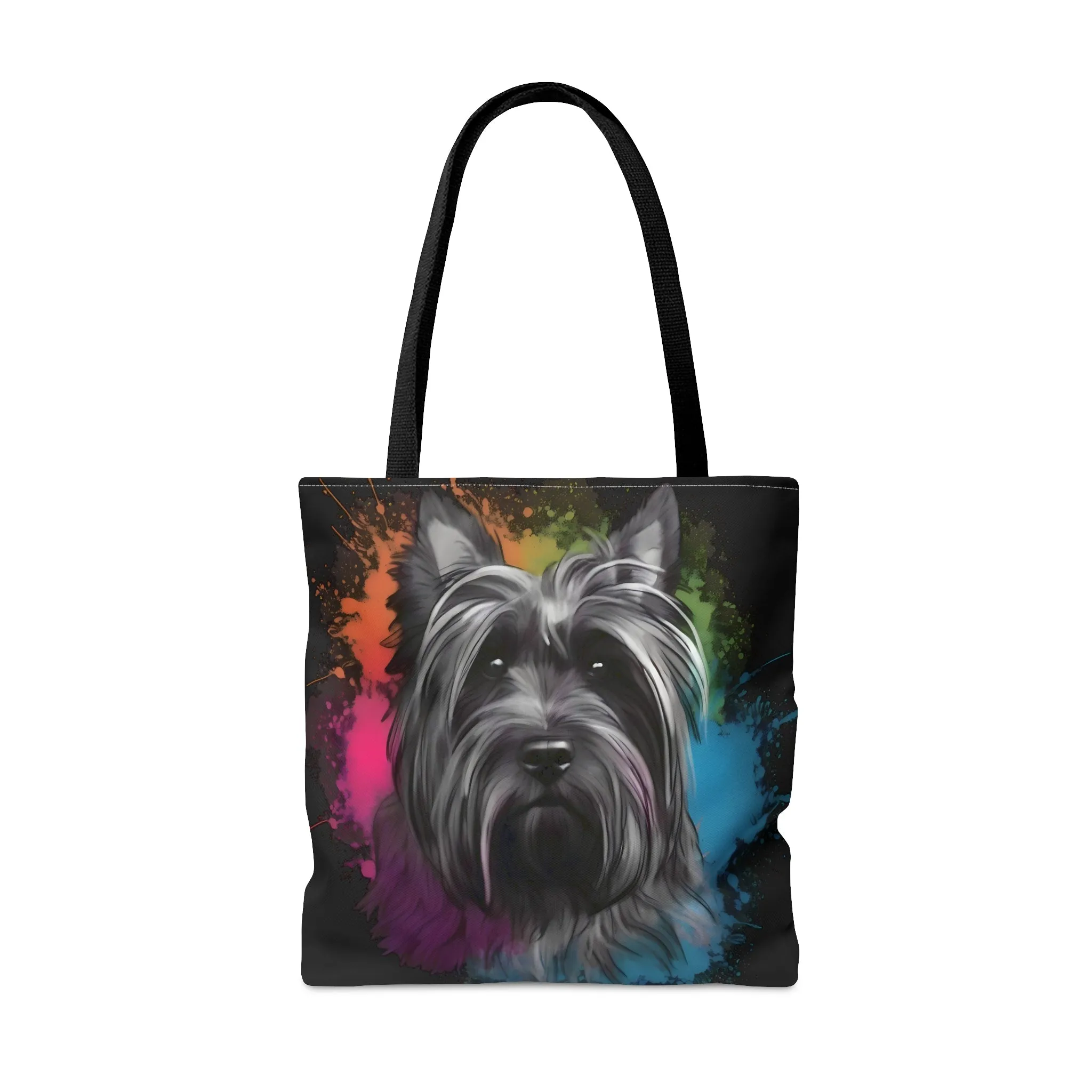 Acrylic Paint Skye Terrier Portrait Tote Bag