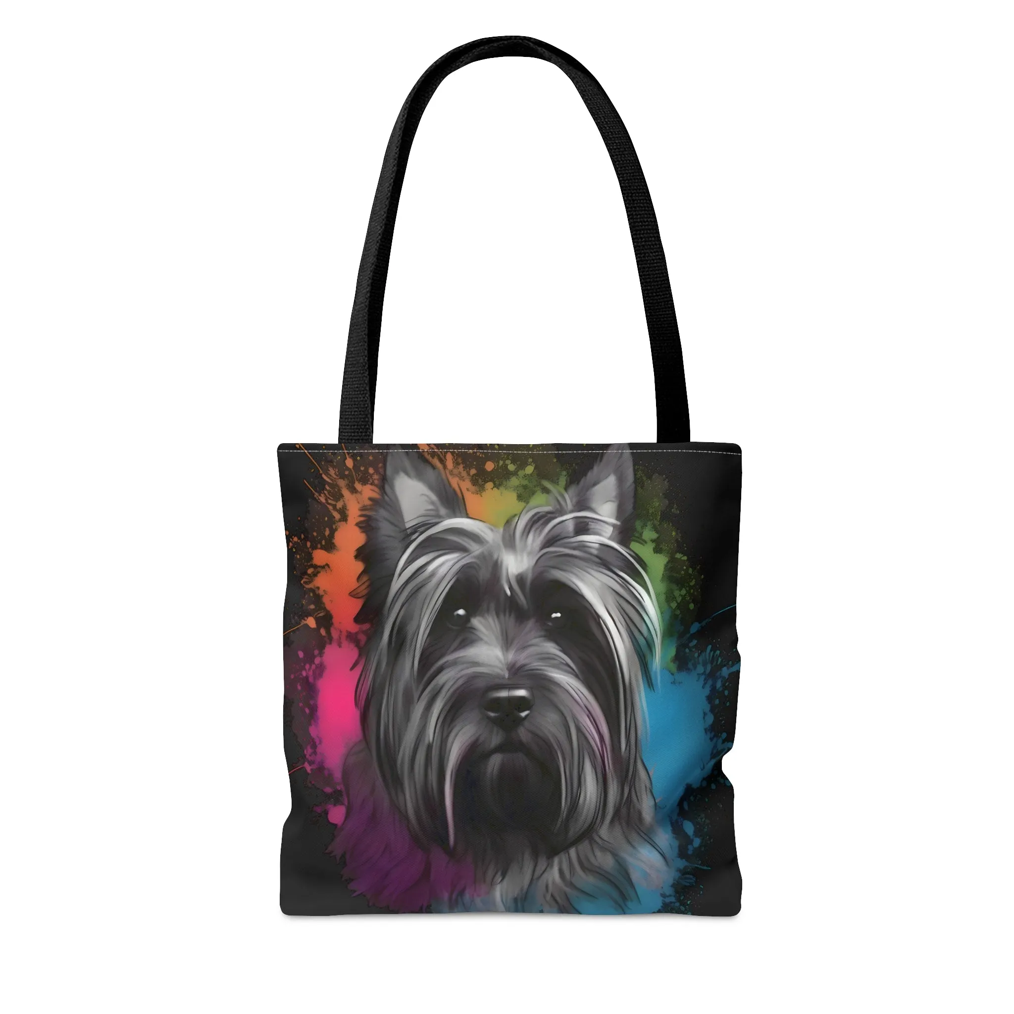Acrylic Paint Skye Terrier Portrait Tote Bag