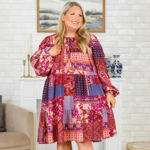 All Together Dress, Burgundy