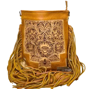American Darling Brown Cowhide With Leather Crossbody ADBG256TAW