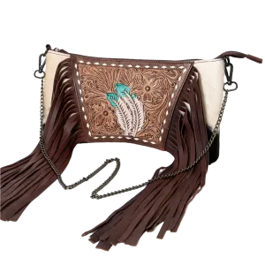 American Darling® Ladies Cowhide & Floral Embossed Purse ADBGZ691D