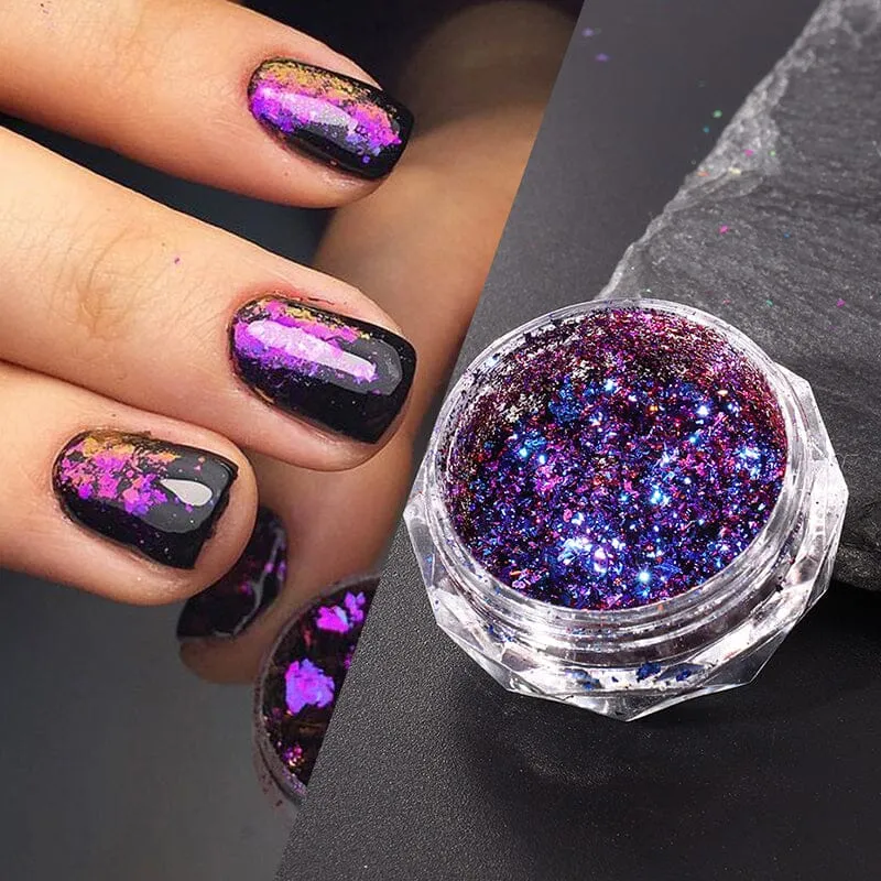 Aurora Chameleon Nail Art Flakes Jar
