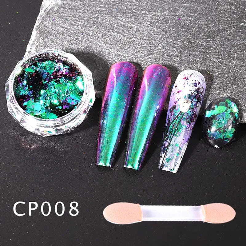 Aurora Chameleon Nail Art Flakes Jar
