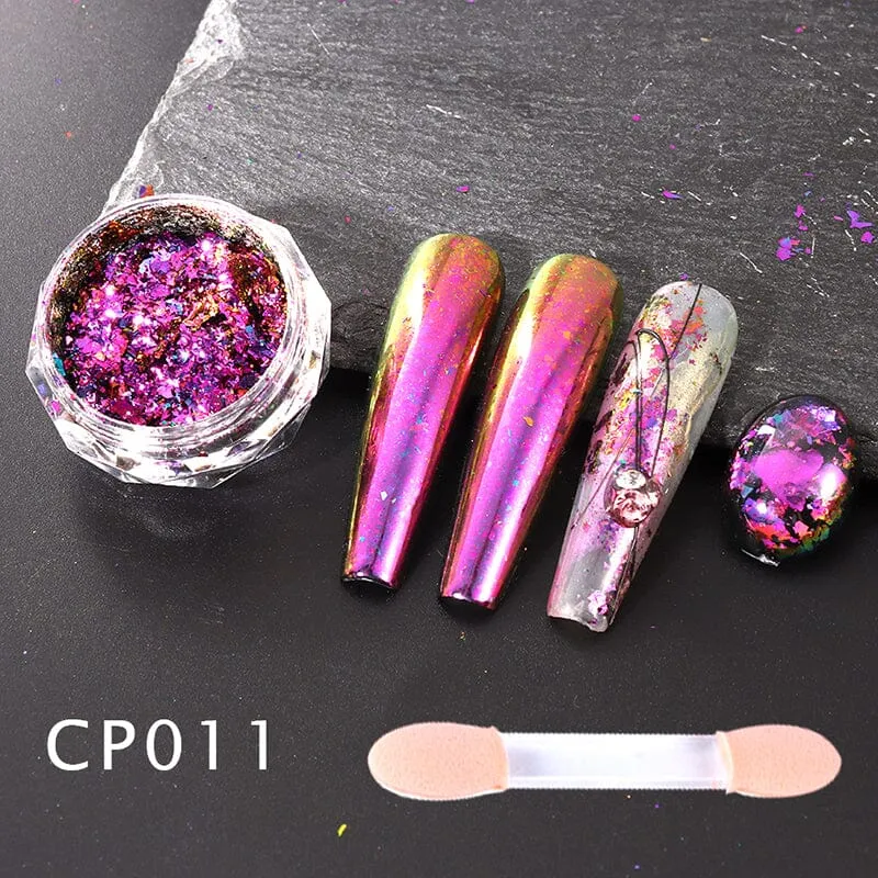 Aurora Chameleon Nail Art Flakes Jar