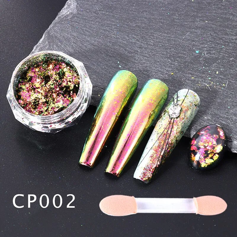 Aurora Chameleon Nail Art Flakes Jar