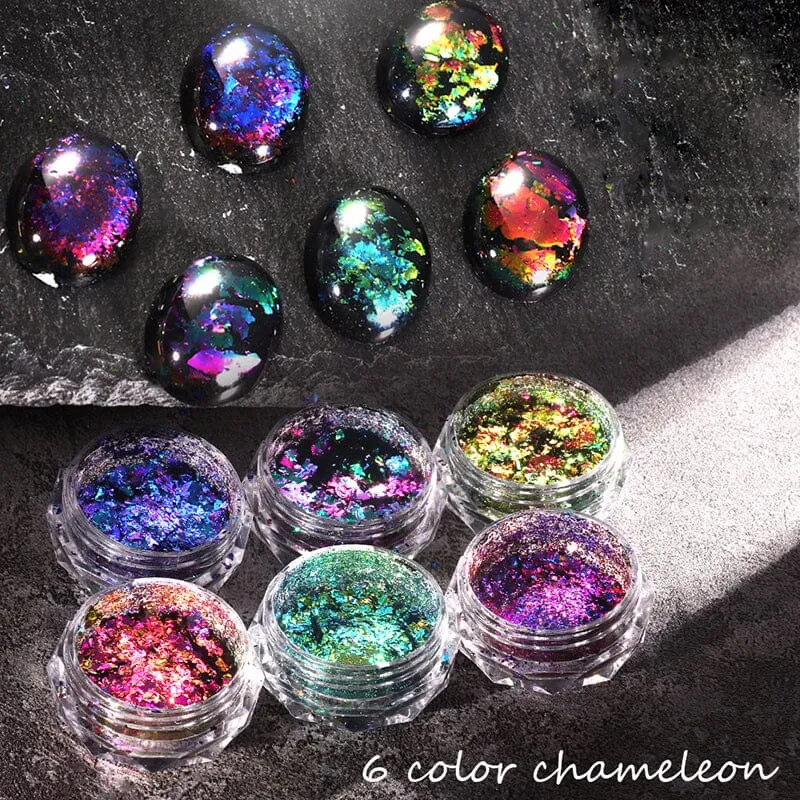 Aurora Chameleon Nail Art Flakes Jar