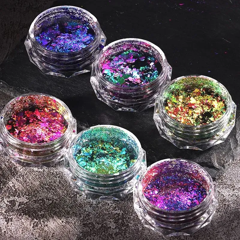 Aurora Chameleon Nail Art Flakes Jar