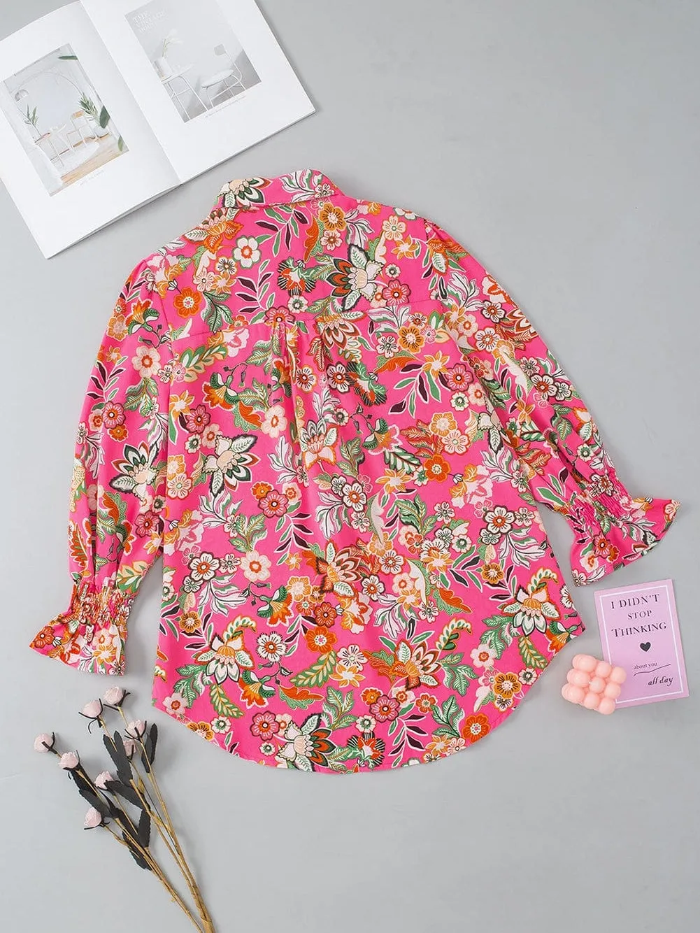 Boho Floral Smocked Blouse