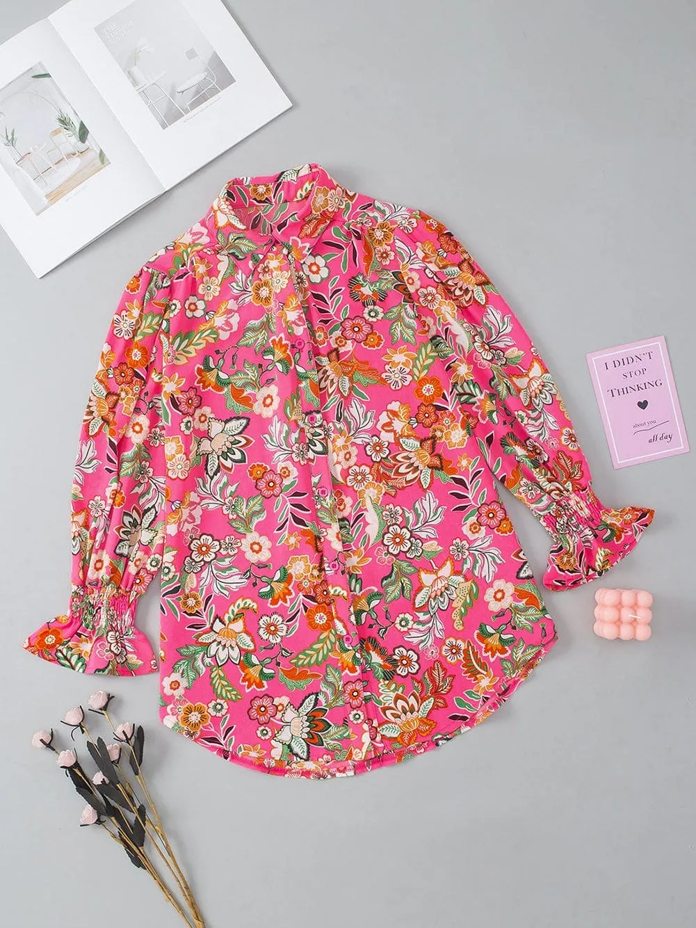 Boho Floral Smocked Blouse