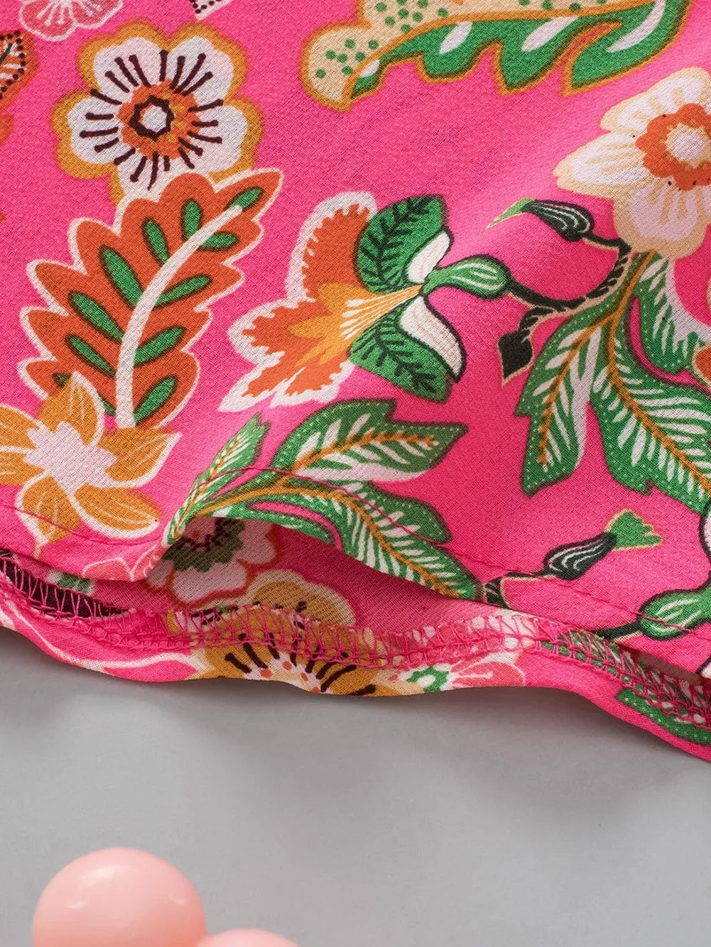 Boho Floral Smocked Blouse