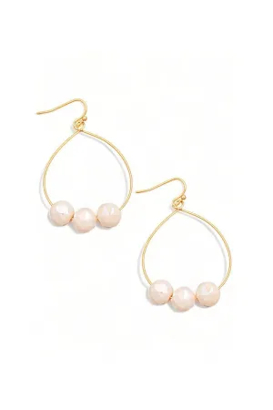 Boho Glass Beaded Wire Hook Teardrop Shape Earrings