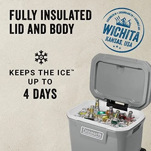 Coleman Ice Chest | Coleman 316 Series Wheeled Hard Coolers, 65 qt Rock Grey