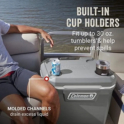 Coleman Ice Chest | Coleman 316 Series Wheeled Hard Coolers, 65 qt Rock Grey