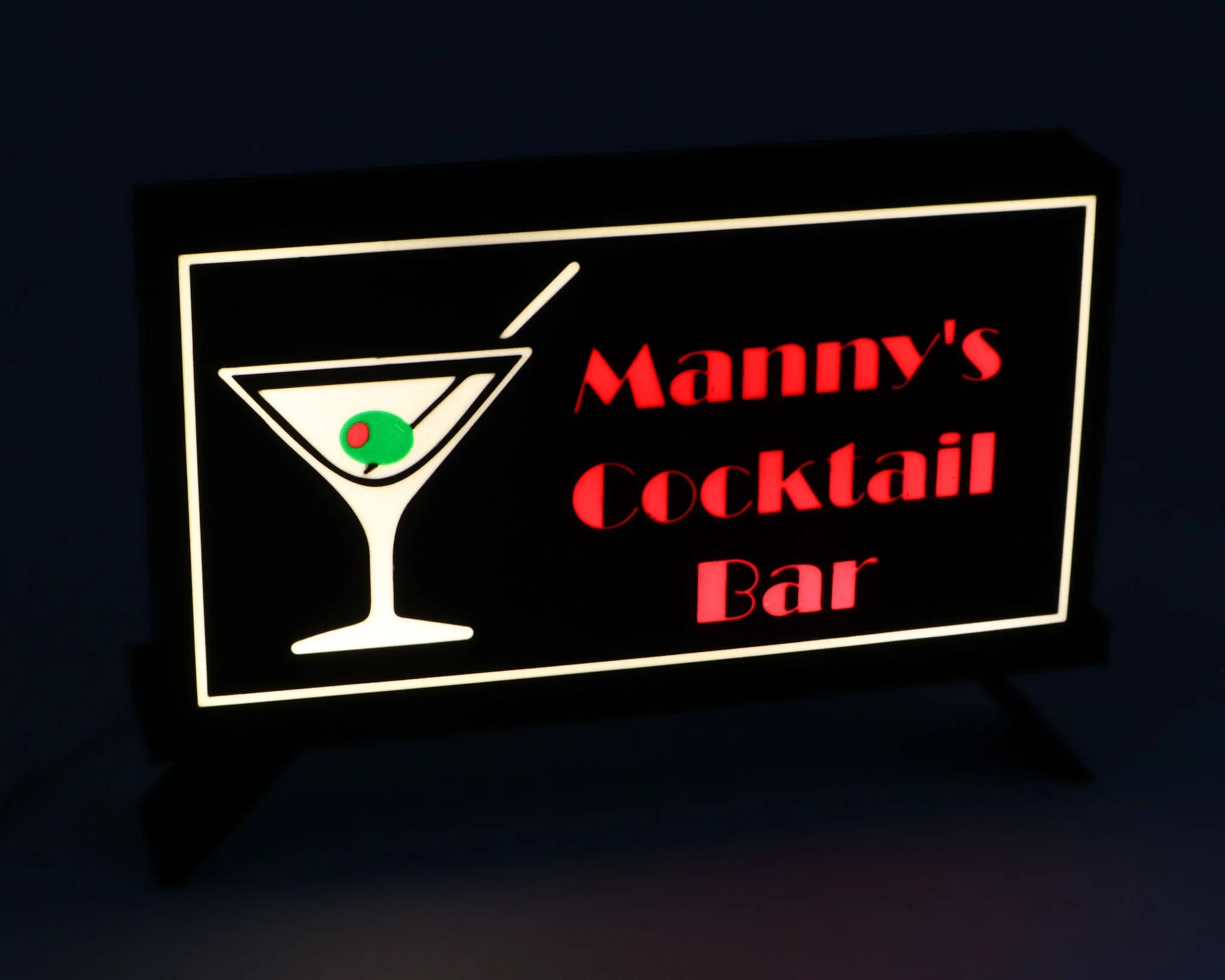 Customizable Iconic Martini Lightbox: Elevate Your Bar Experience with LightAndTimeArt!