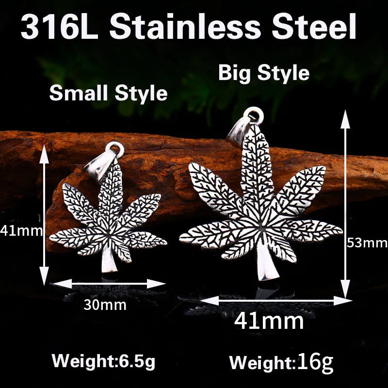 Customizable Retro Titanium Steel Maple Leaf Pendant Necklace for Men and Women - Korean Design