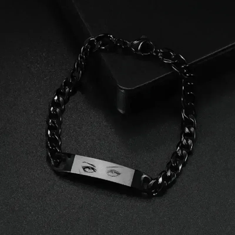 DIY Laser Engraved Stainless Steel Couple Bracelet Bracelet Jewelry