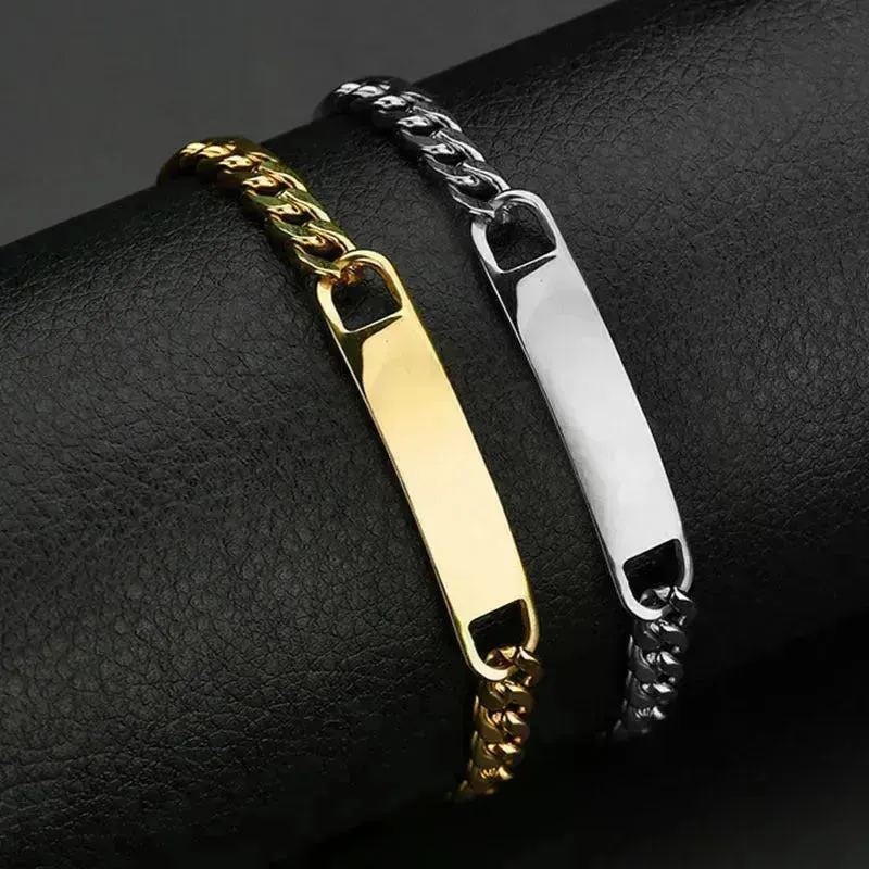 DIY Laser Engraved Stainless Steel Couple Bracelet Bracelet Jewelry