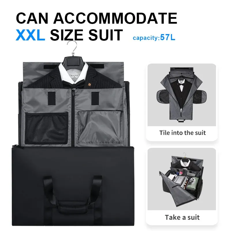 Duffle Bag with Shoe Compartment Travel for Men 57L Large Capacity Suit Luggage Bag