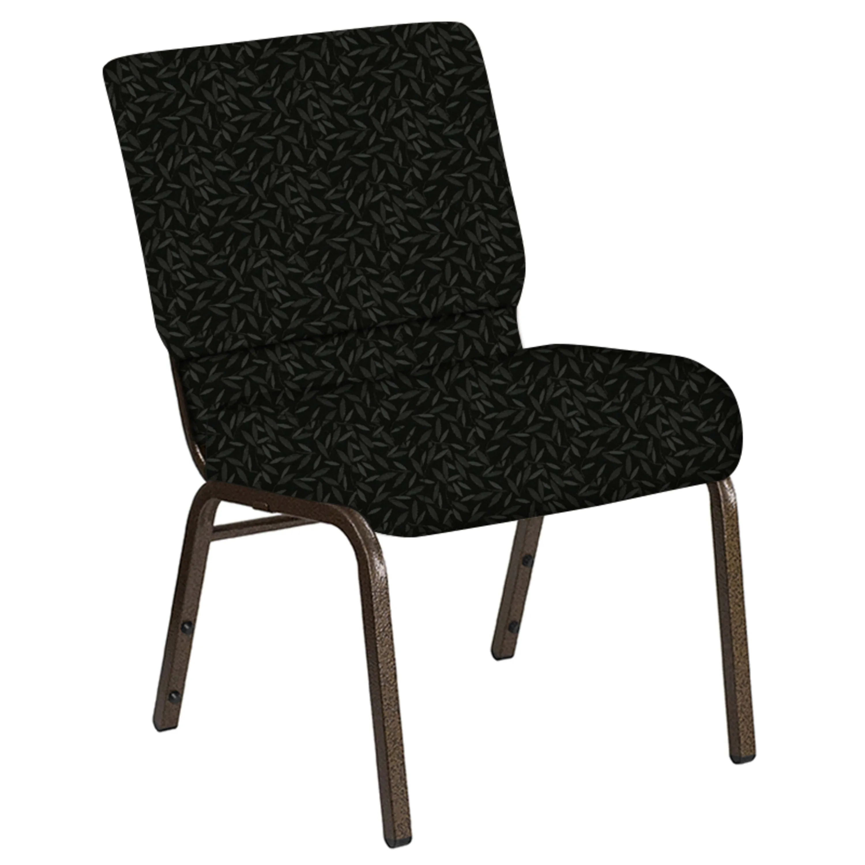Embroidered 21''W Church Chair in Jasmine Fabric - Gold Vein Frame