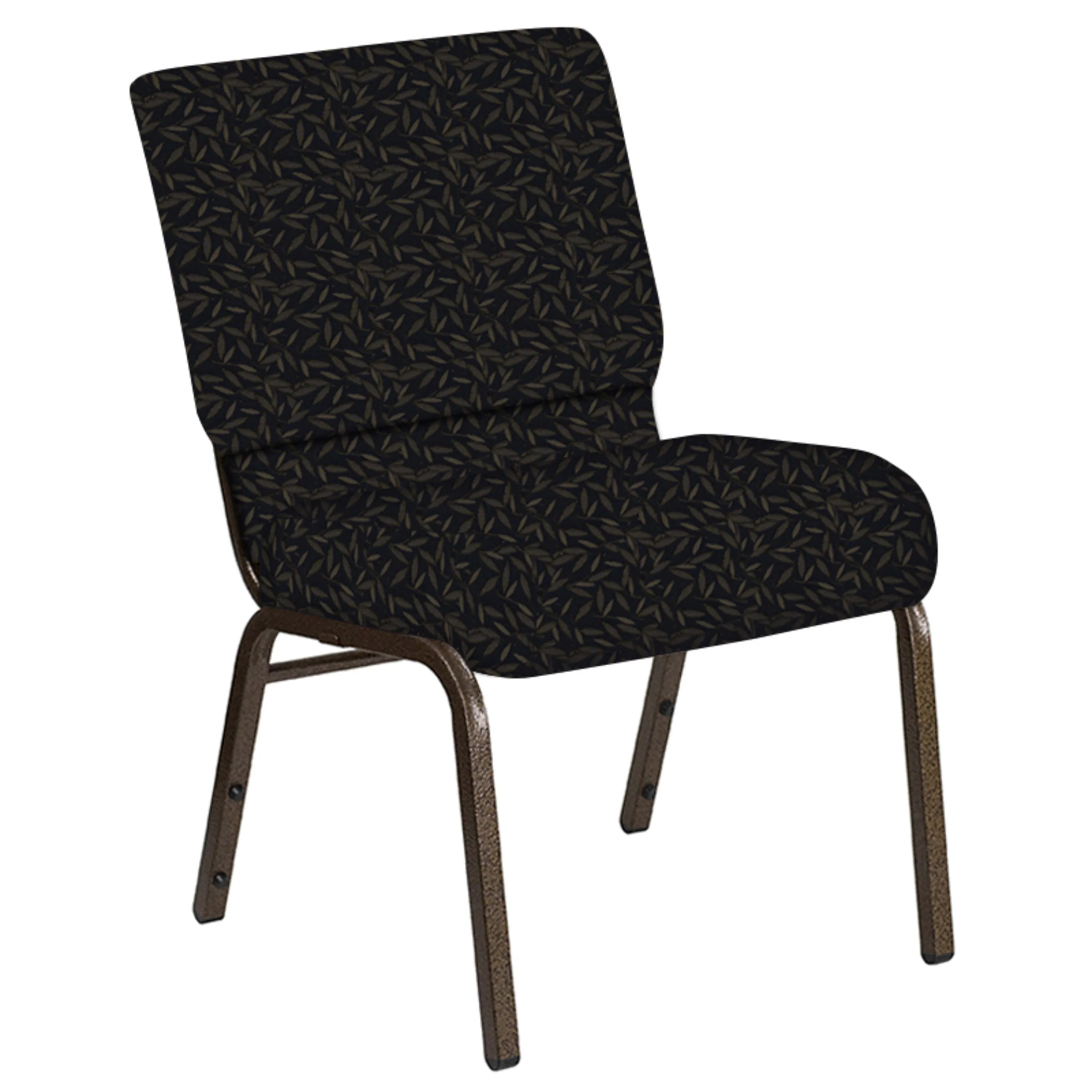 Embroidered 21''W Church Chair in Jasmine Fabric - Gold Vein Frame