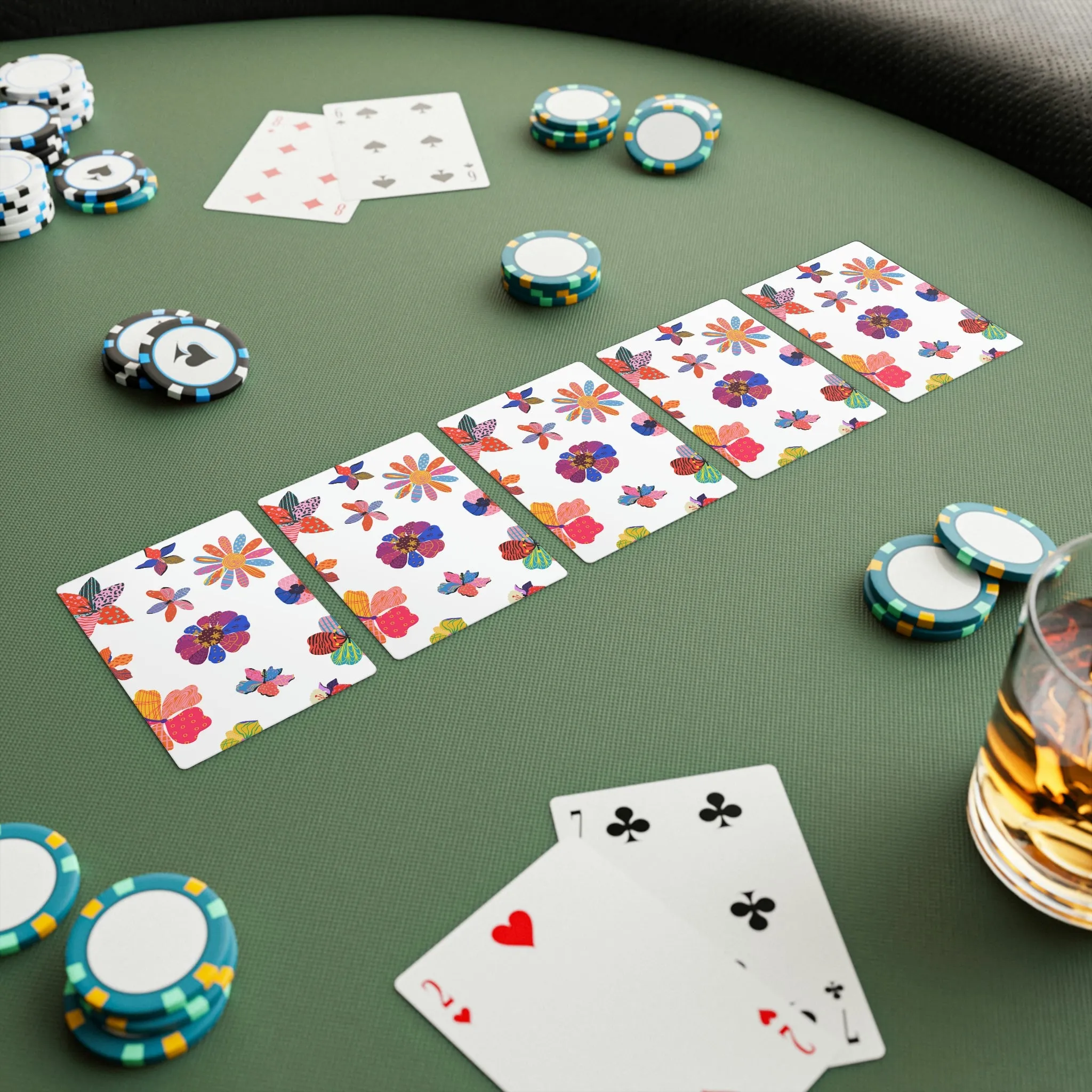floral Poker Cards