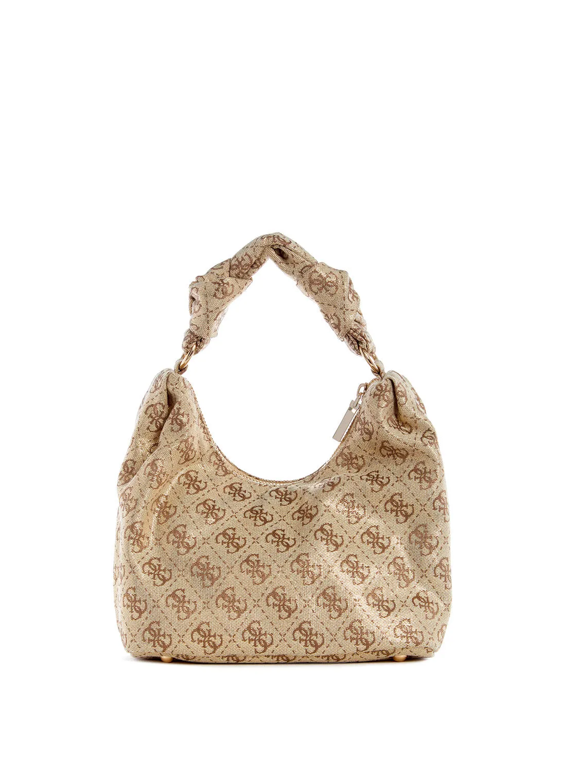 Gold Logo Velina Hobo Bag