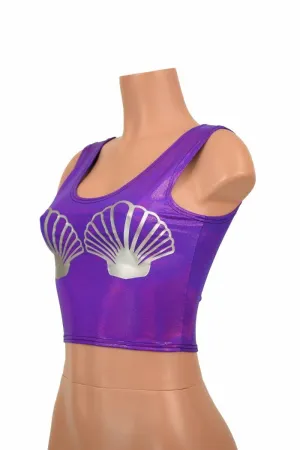 Grape Seashell Crop Top