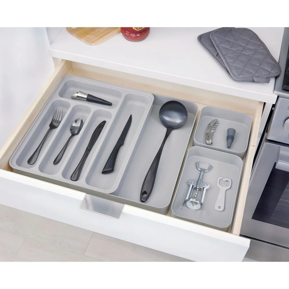 iDesign Eco Kitchen Accessories in Gray Made from Recycled Plastic