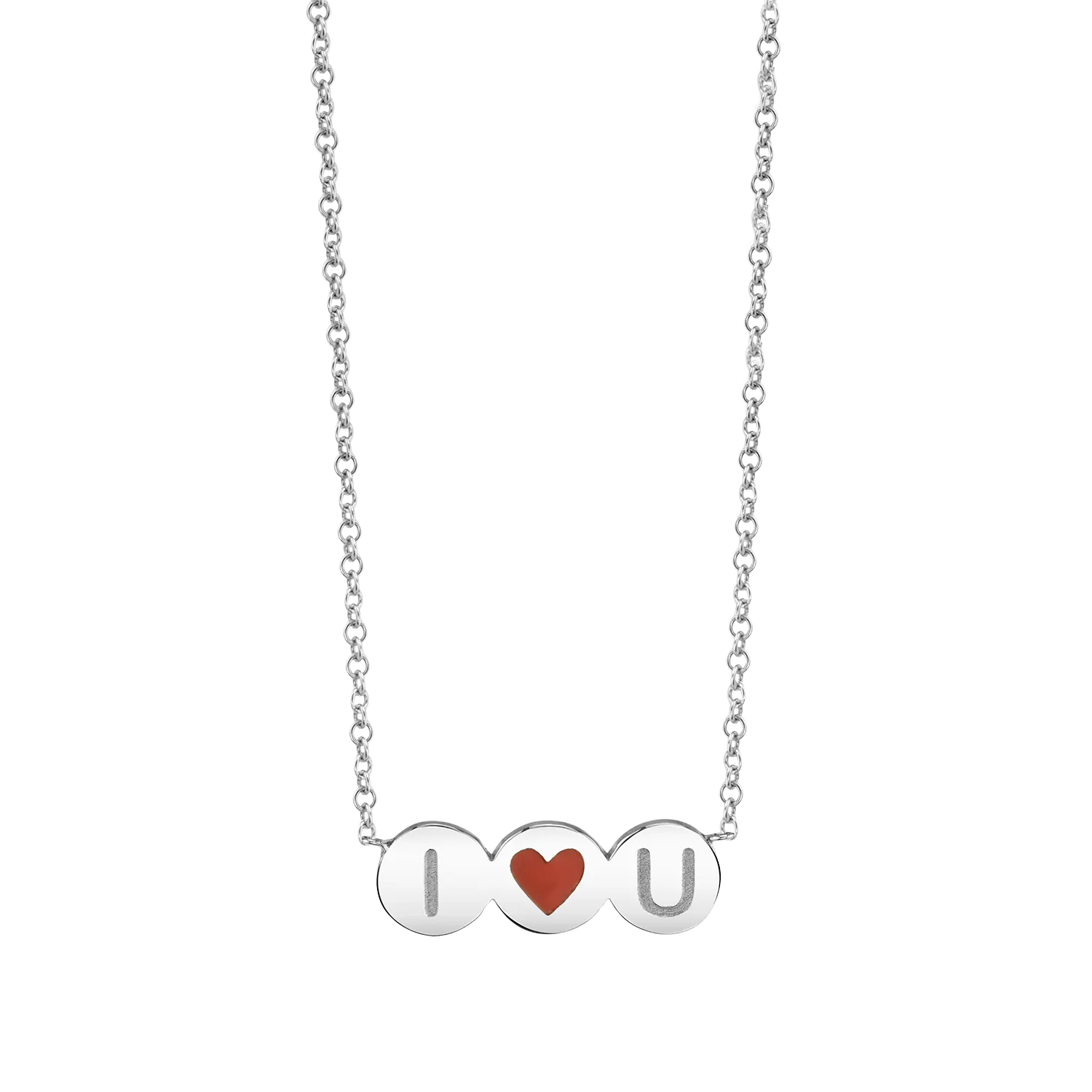 Kids Enamel Heart Initial Necklace