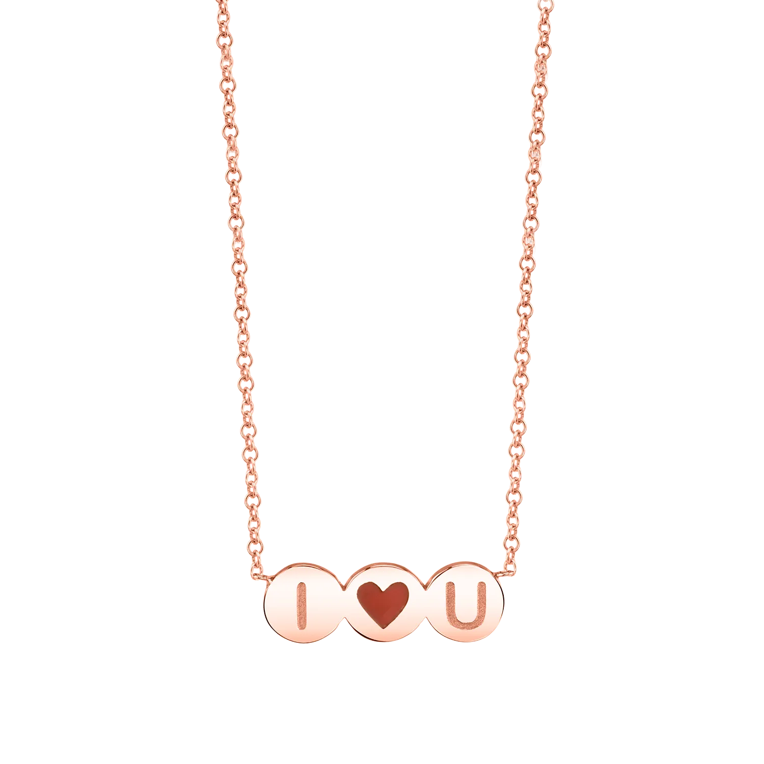 Kids Enamel Heart Initial Necklace