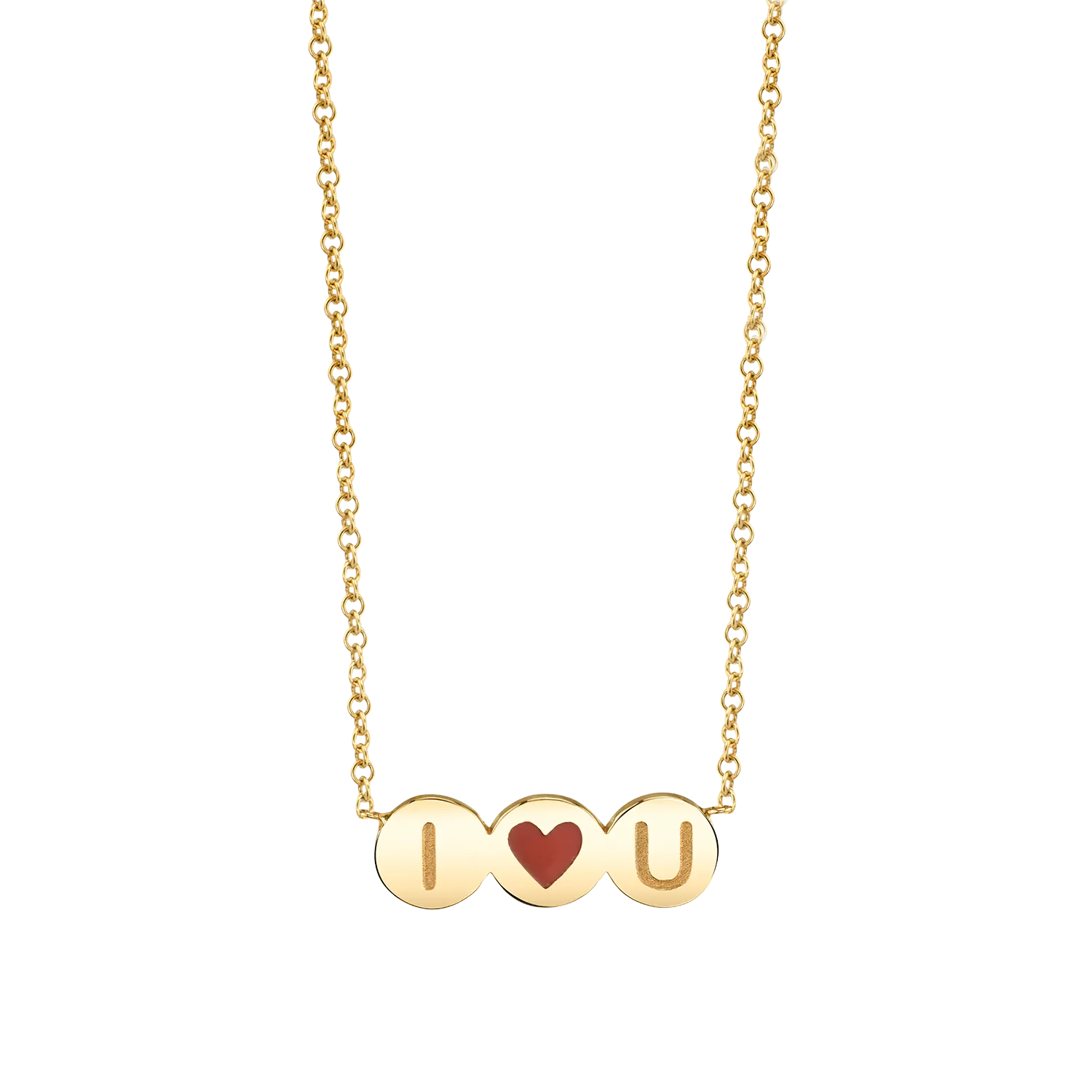 Kids Enamel Heart Initial Necklace