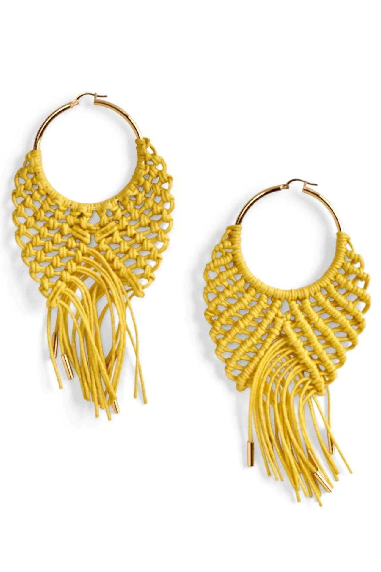 Large Macrame Hoop Earrings