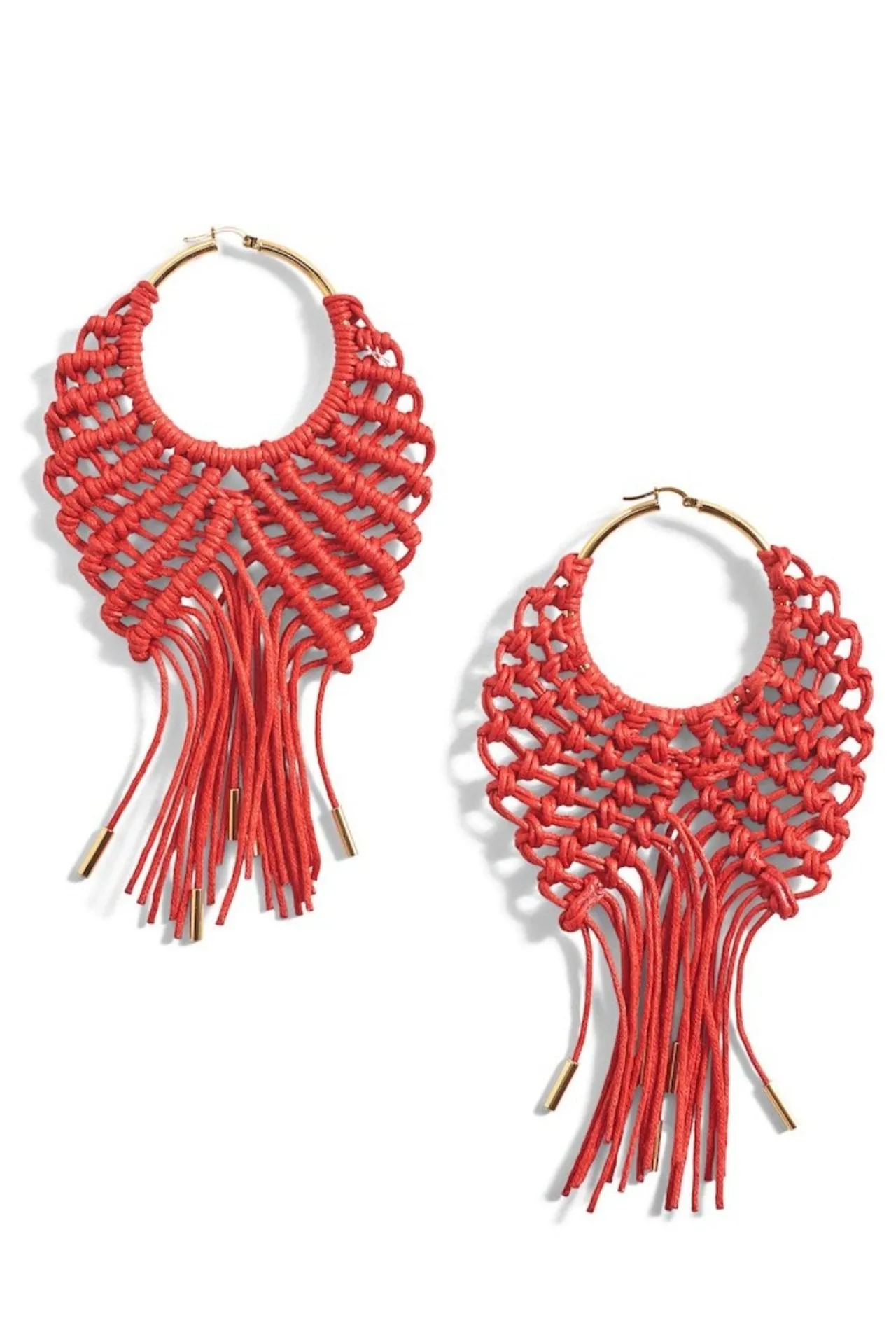 Large Macrame Hoop Earrings