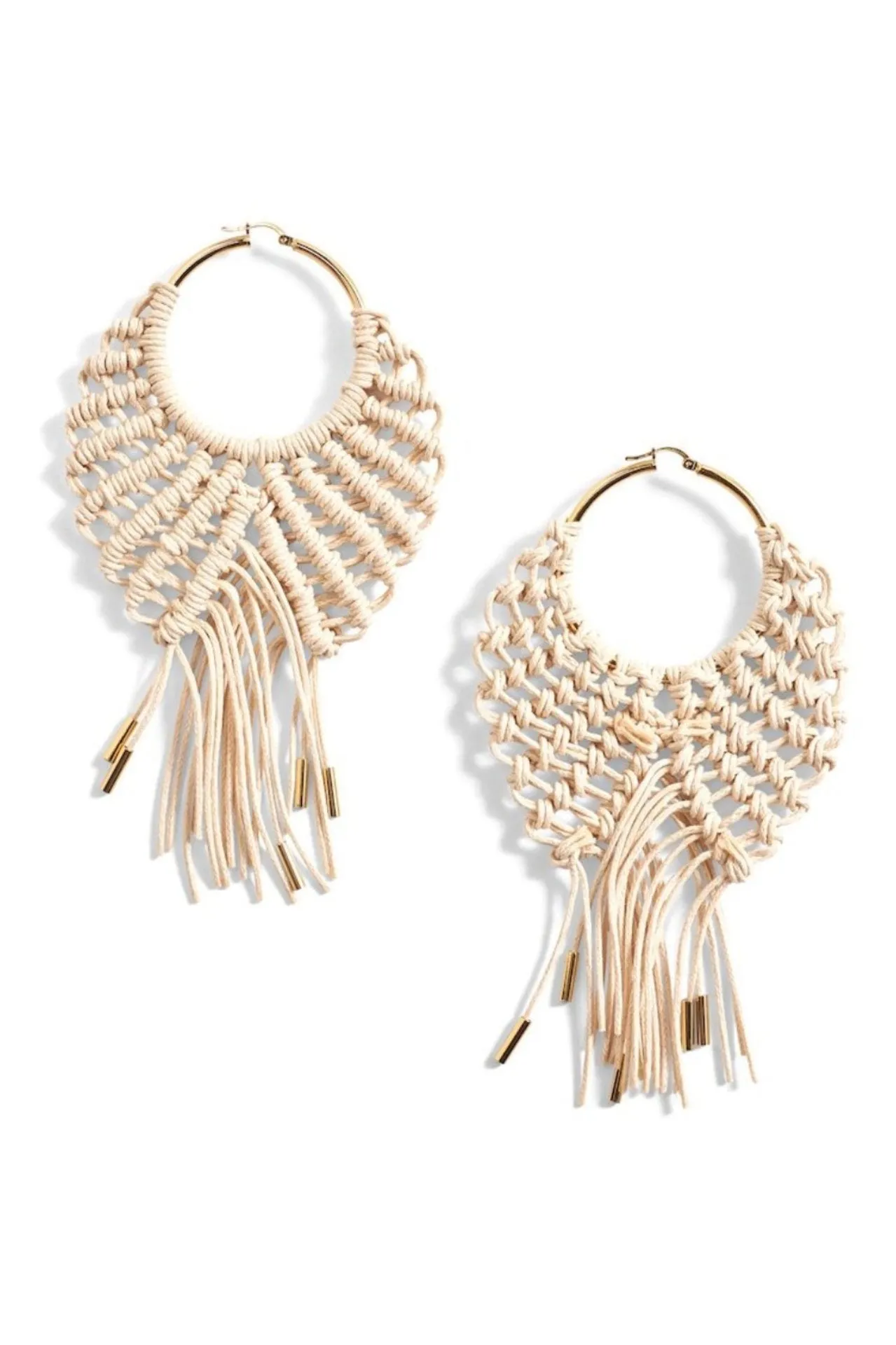 Large Macrame Hoop Earrings