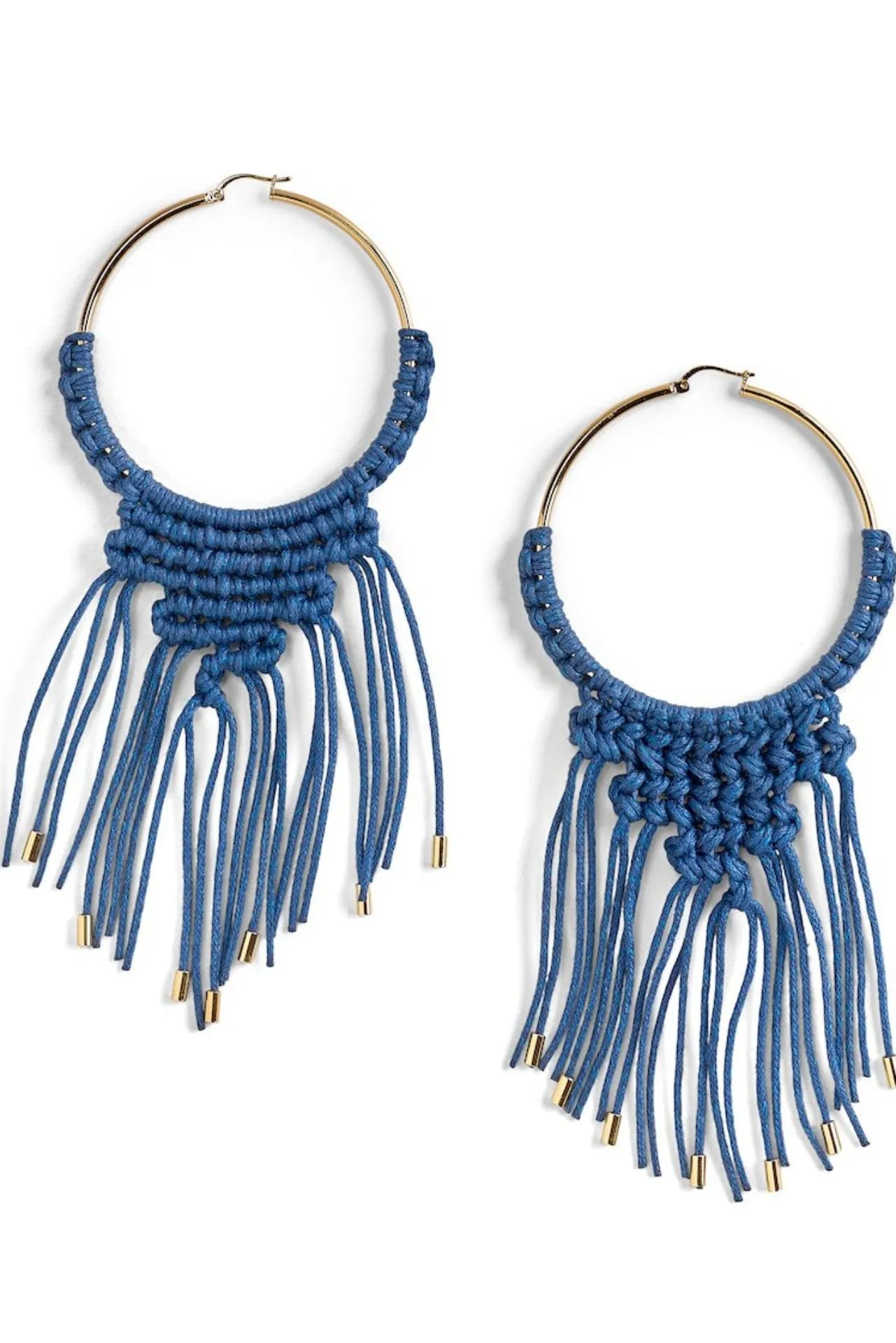 Large Macrame Hoop Earrings