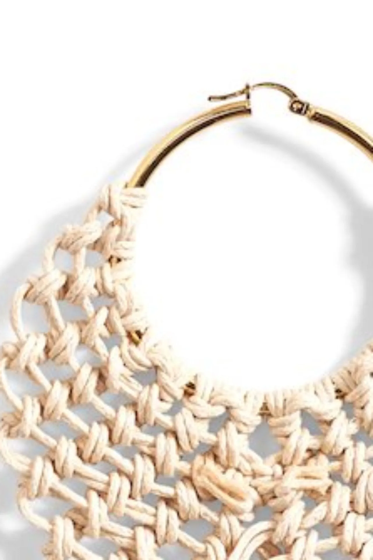 Large Macrame Hoop Earrings