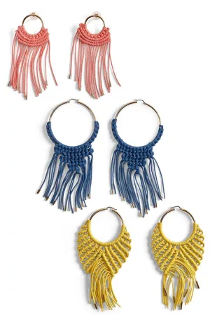 Large Macrame Hoop Earrings
