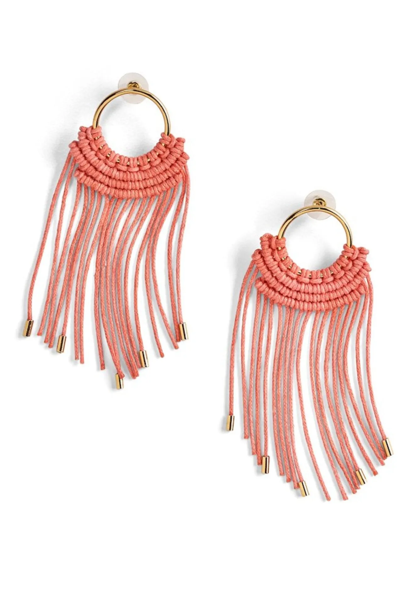 Large Macrame Hoop Earrings