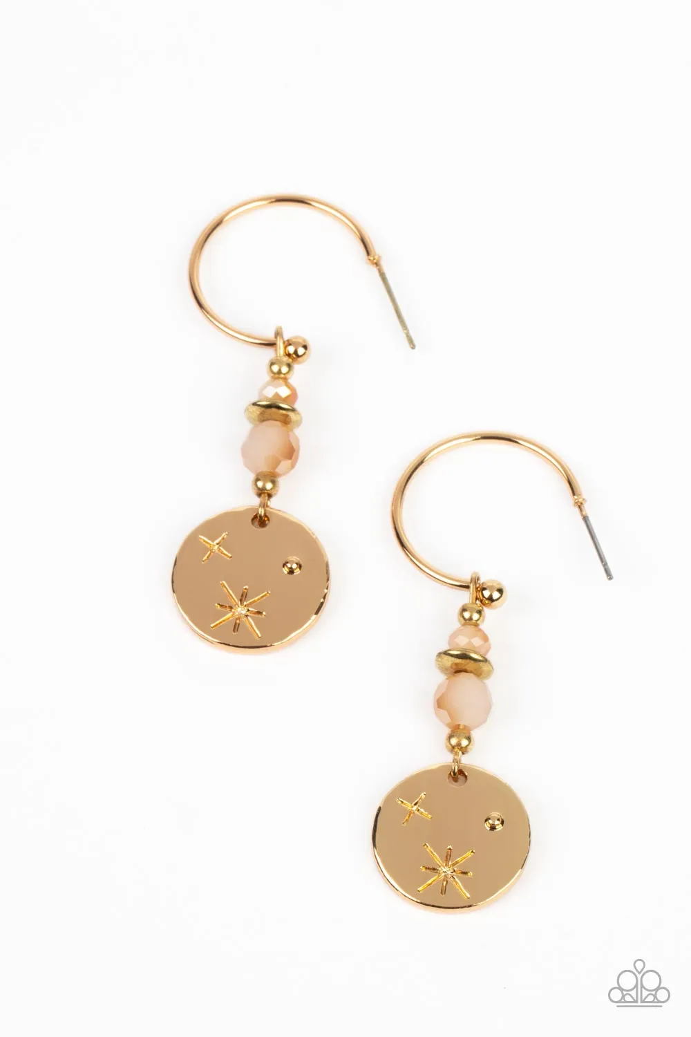 Open Door Jewelry - Artificial STARLIGHT - Gold Earrings - Paparazzi Accessories