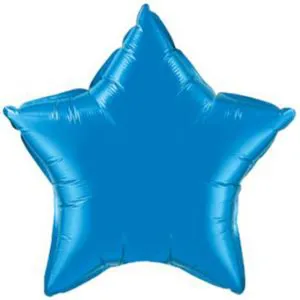 "Shiny Sapphire Blue Star Mylar - 4 Inch"