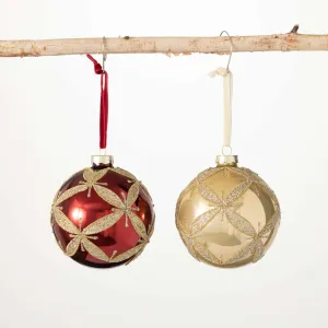 Red & Gold Glitter Ornaments
