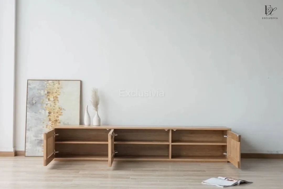 ROX Pine Wood TV Console Cabinet