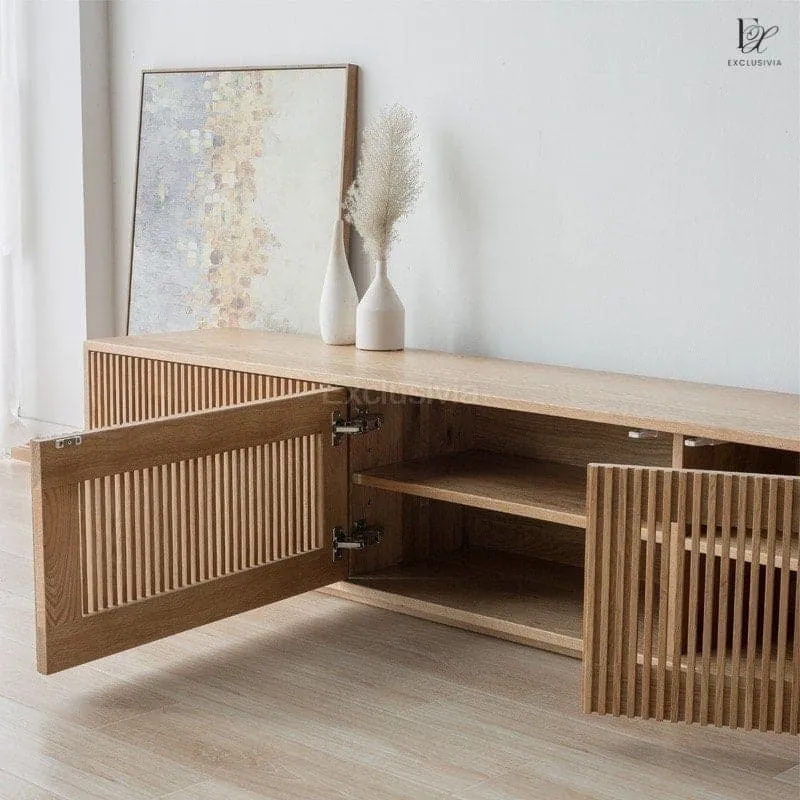 ROX Pine Wood TV Console Cabinet