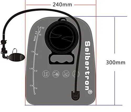 Seibertron 2 Liter Large Opening Water Bladder Hydration Pack Bladder TPU Material 2 Years Warranty