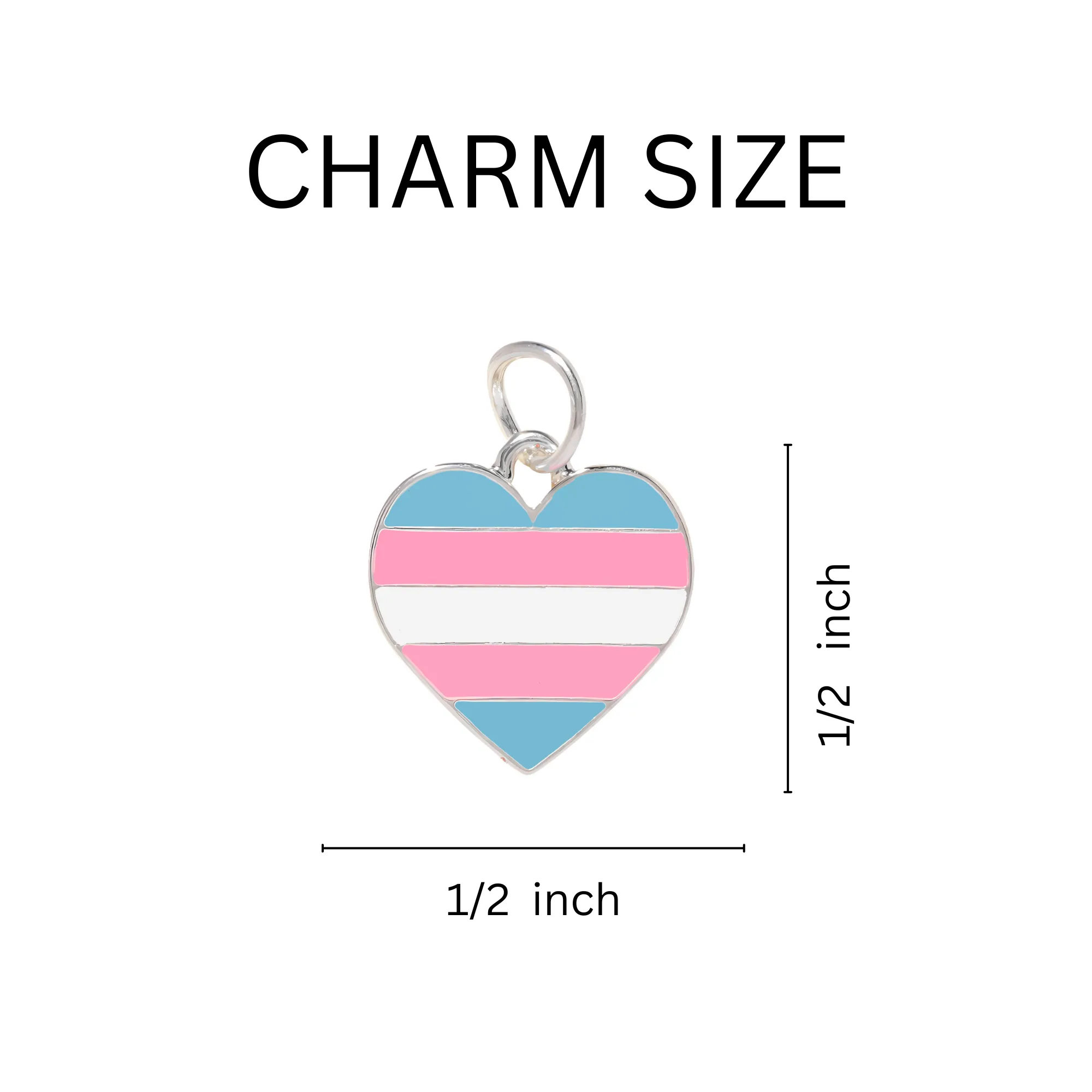 Transgender Flag Heart Hanging Charms