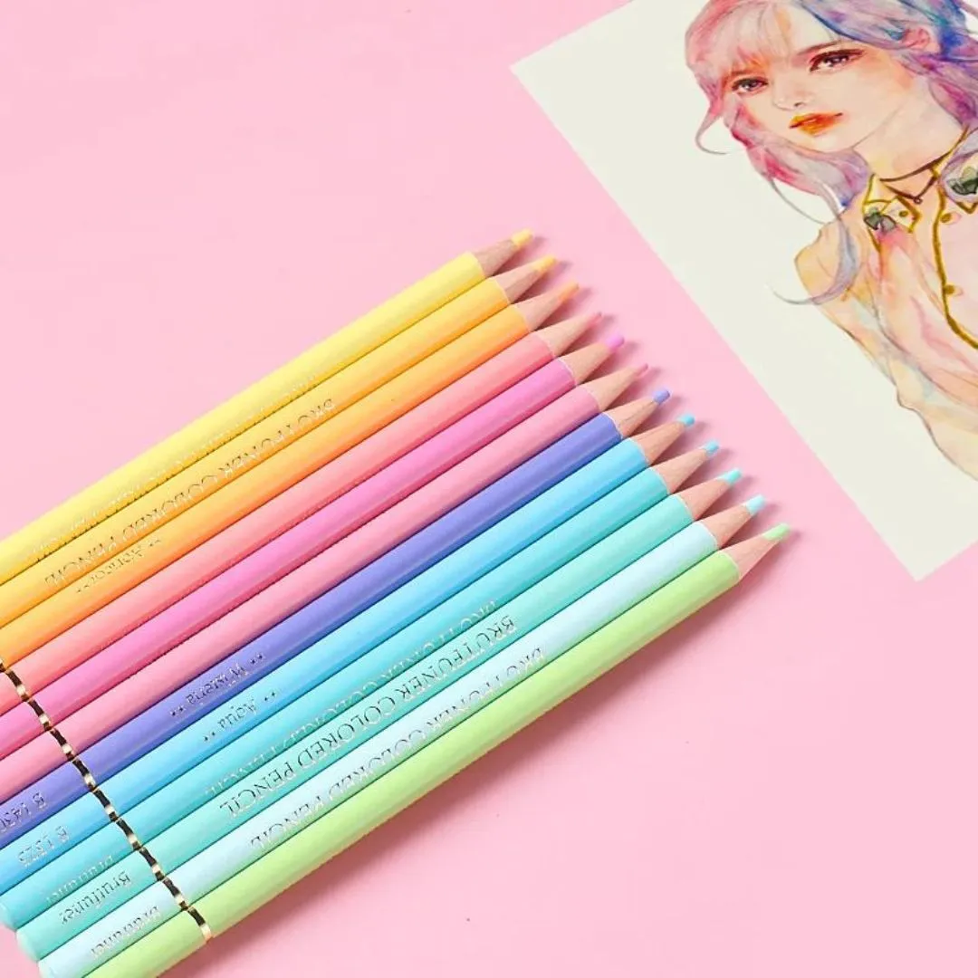 Vibrant Pastel Pencil Colours - Pack of 12 for Artistic Delight