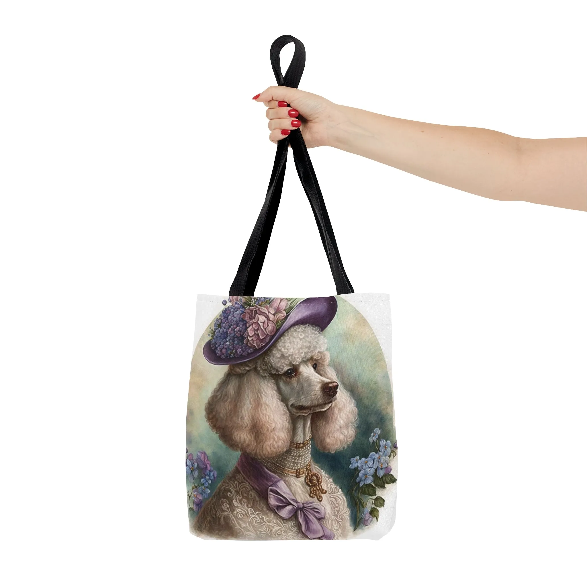 Victorian Watercolor Poodle Portrait Tote Bag